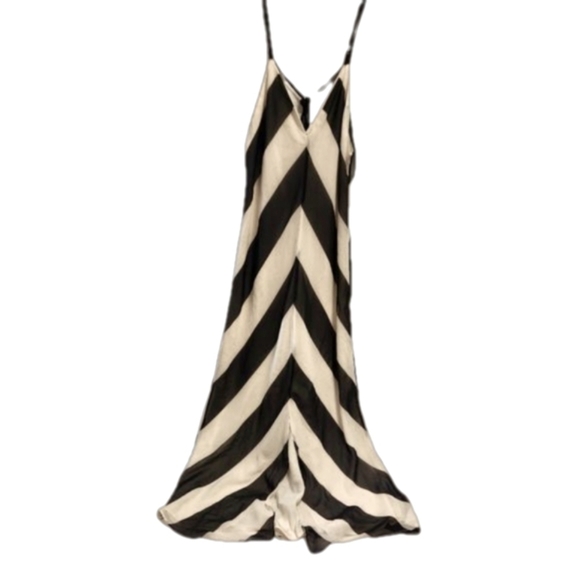 NWOT Christopher John Rogers Black White Striped maxi slip  dress sz 12 - Picture 3 of 11